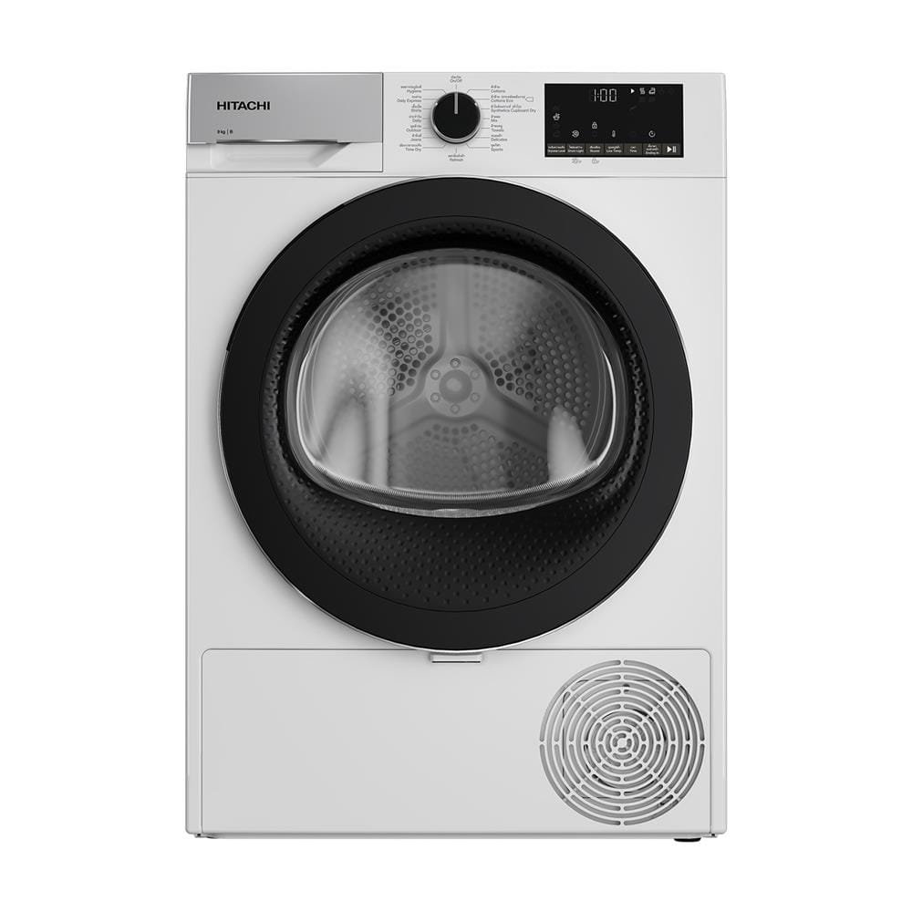 เครื่องอบผ้าฝาหน้า HITACHI TD90YFE 9 กก. สีขาว