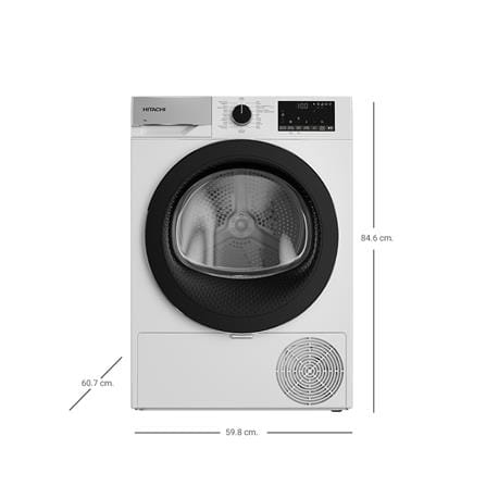 เครื่องอบผ้าฝาหน้า HITACHI TD90YFE 9 กก. สีขาว_3