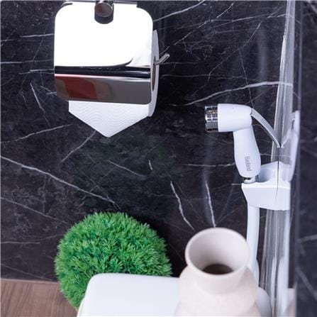 ชุดสายฉีดชำระพร้อมสต๊อปวาล์ว RASLAND VALET123 สีขาว_2