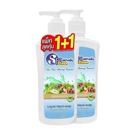 สบู่เหลวล้างมือ SPACLEAN 400 มล. FUNNY FRUITY แพ็ก 1 แถม 1_0