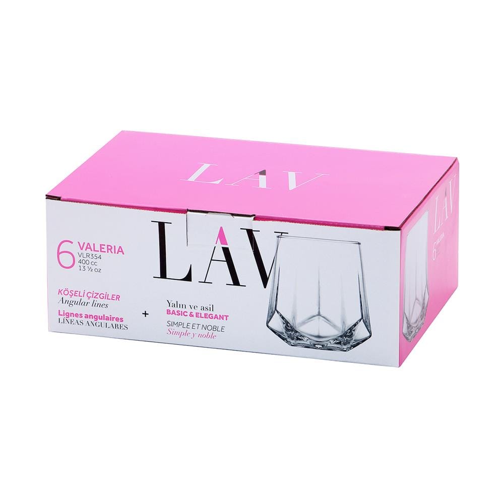 แก้วน้ำ 400ml LAV VALERIA แพ็ก 6 ใบ