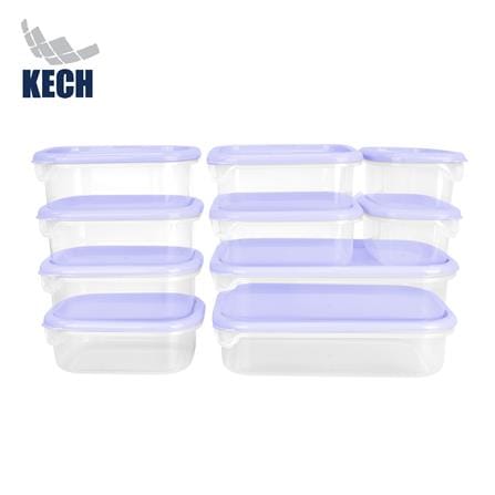 ชุดกล่องอาหาร SET 20 ชิ้น รวมฝา KECH สีม่วง_0
