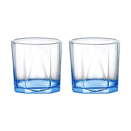 แก้วน้ำ 330ml OCEAN GLASS PYRAMID สีฟ้า แพ็ก 2 ใบ_0