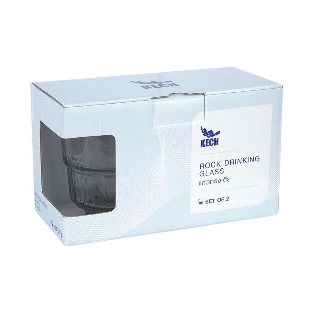 แก้วน้ำ 340ml KECH LENS GRAY แพ็ก 2 ใบ