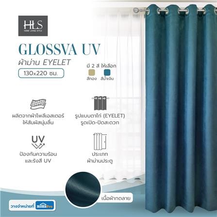 ผ้าม่าน EYELET HOME LIVING STYLE GLOSSVA UV 130X220 ซม. สีน้ำเงิน_4