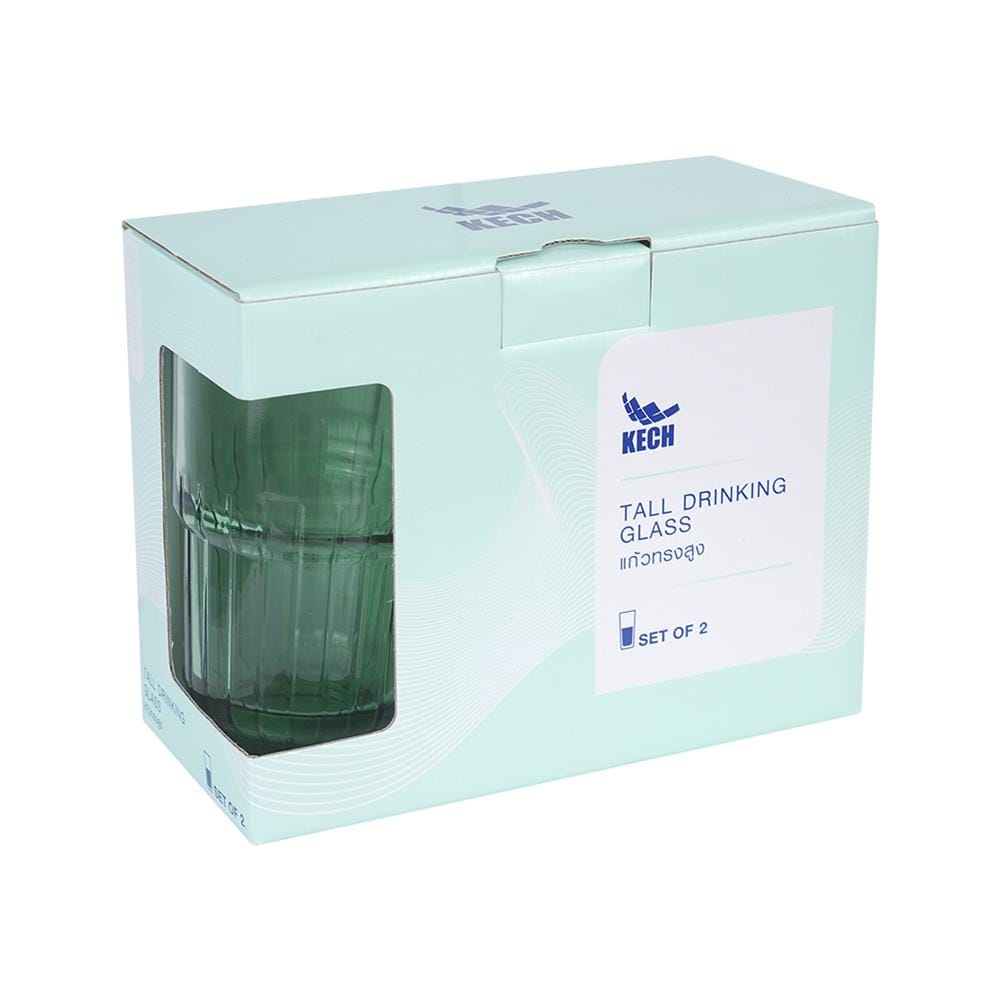 แก้วน้ำ 400ml KECH LENS GREEN แพ็ก 2 ใบ