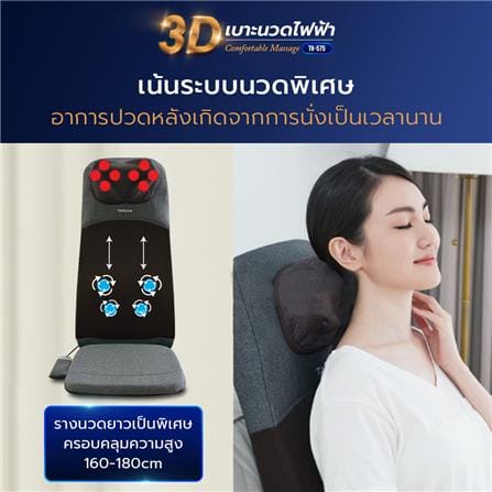 เบาะนวดไฟฟ้า TOKUYO TH-575 สีดำ_5