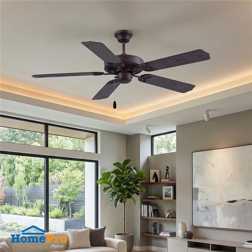 พัดลมไม่มีโคมไฟ CARINI CN21 52 นิ้ว สีน้ำตาล