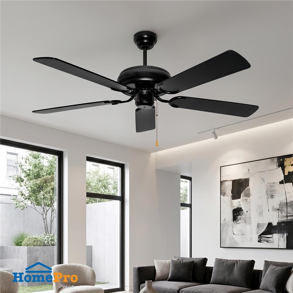 พัดลมไม่มีโคมไฟ CARINI CN35-PBK 52 นิ้ว สีดำ