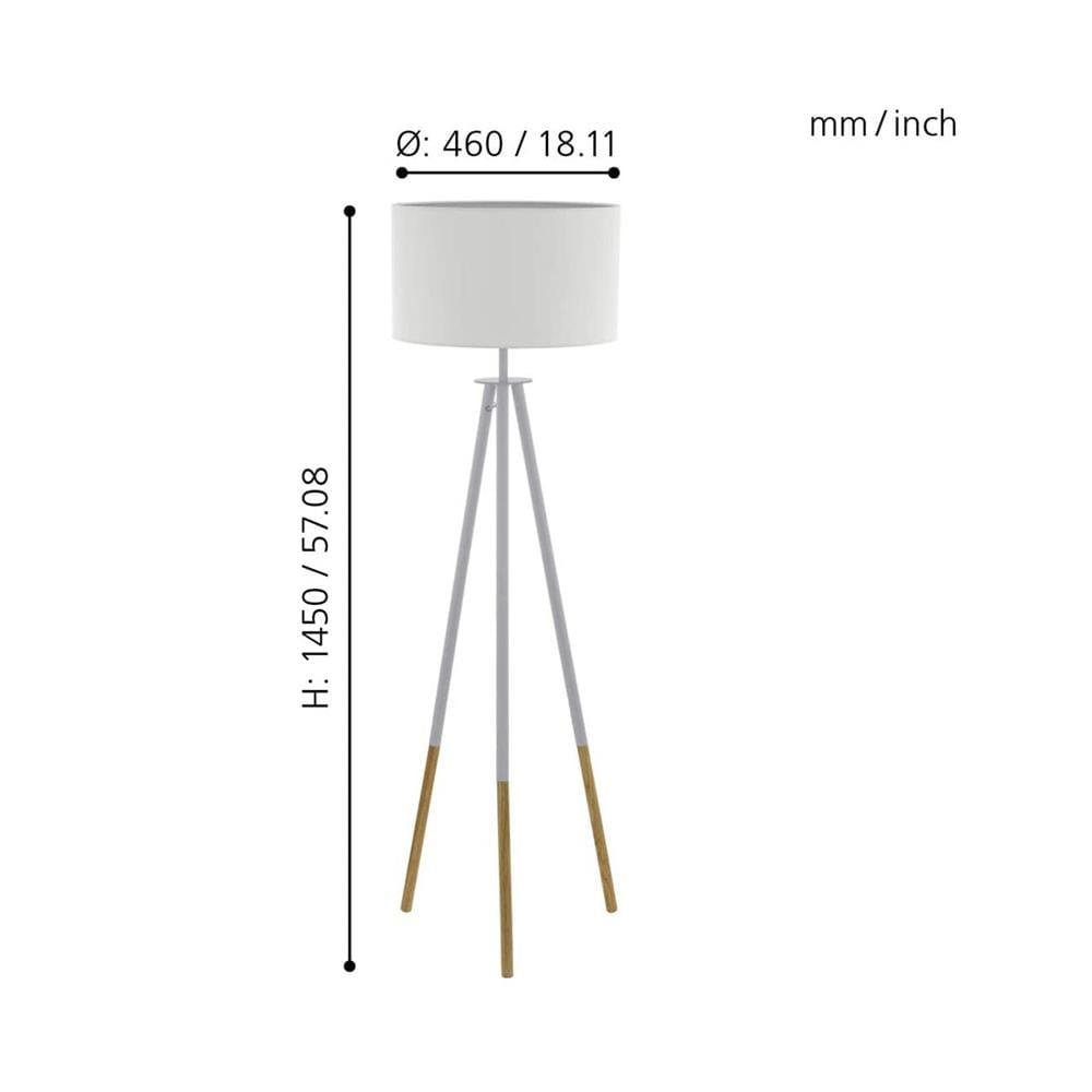 ไฟตั้งพื้น EGLO BIDFORD 49156 สีขาว/ลายไม้