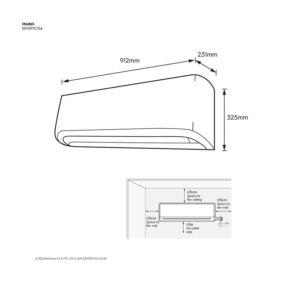 แอร์ผนัง ELECTROLUX ESV097C1SA 9100 บีทียู อินเวอร์เตอร์