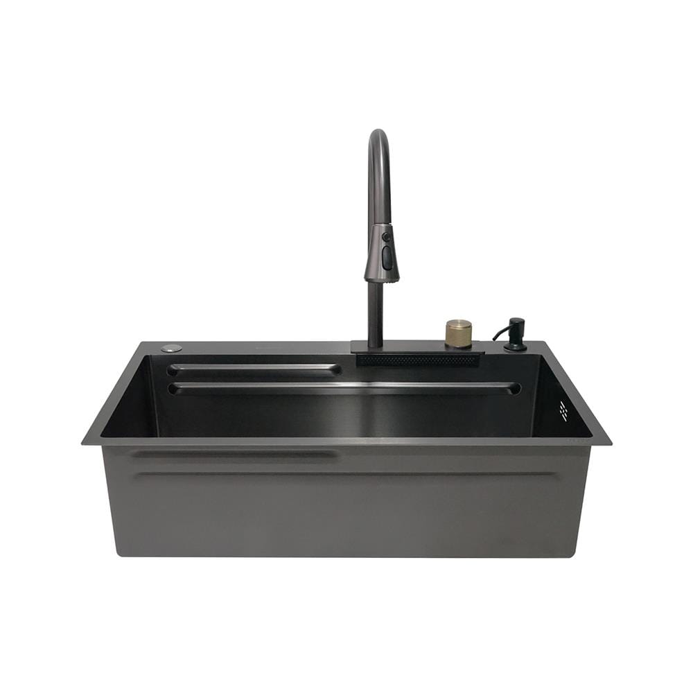 ซิงค์ฝัง 1 หลุม DYNA HOME DH-7546-TS-BK ดำ