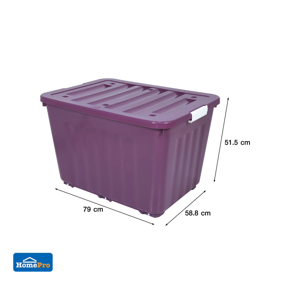 กล่องเก็บของล้อเลื่อน AB STACKO JUMBO 160 ลิตร 79x58.8x51.5 ซม. สีม่วง
