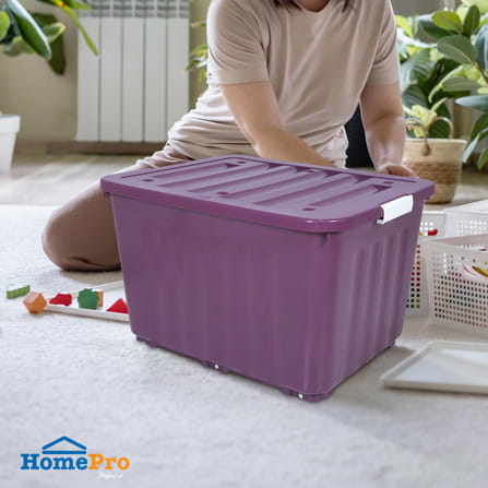 กล่องเก็บของล้อเลื่อน AB STACKO JUMBO 160 ลิตร 79x58.8x51.5 ซม. สีม่วง_5