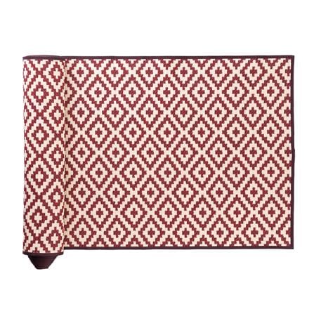 เสื่อวัด THA-WAI BURGUNDY 150X1000 ซม. สีดำ/ครีม/แดง