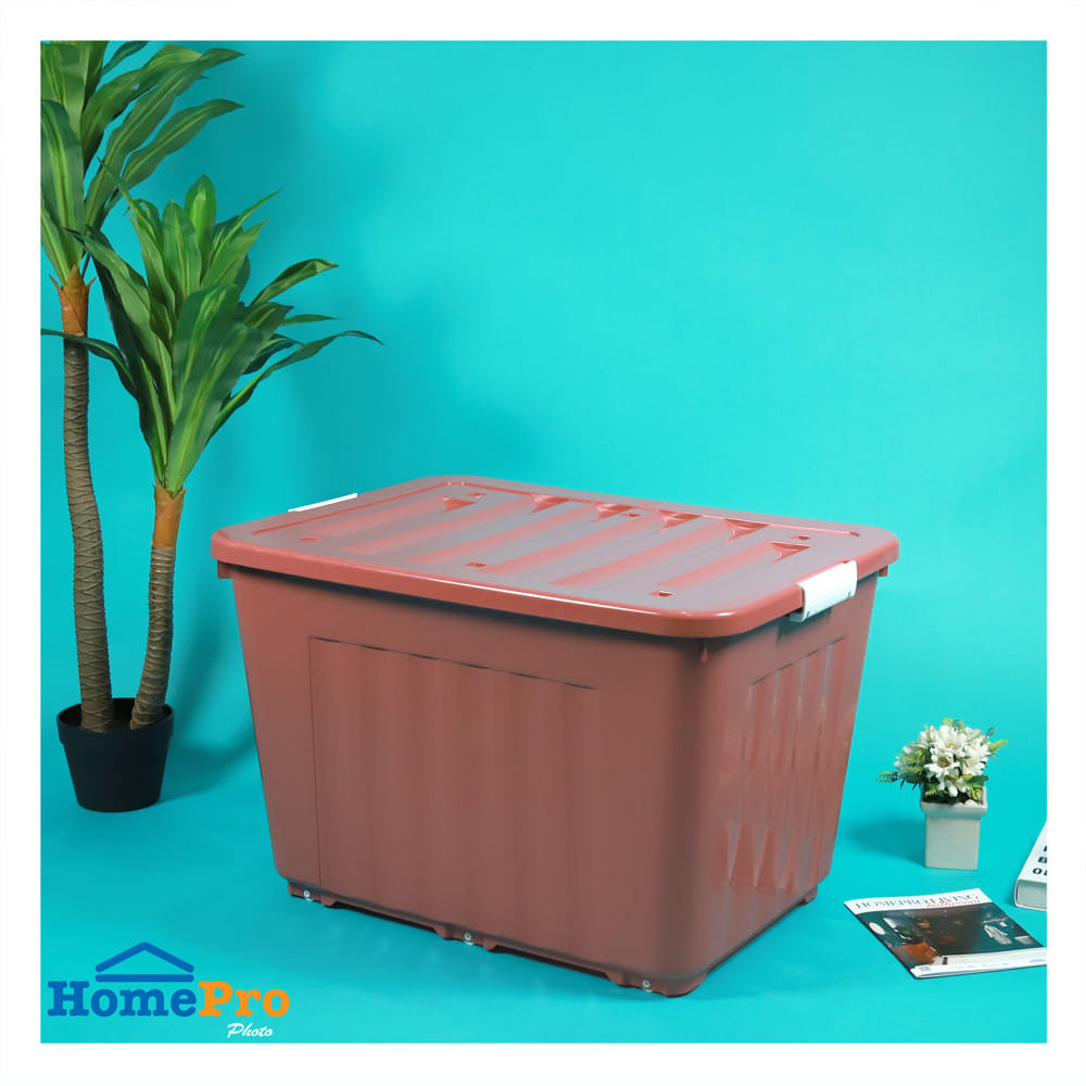 กล่องเก็บของล้อเลื่อน AB STACKO JUMBO 160 ลิตร 79x58.8x51.5 ซม. สีน้ำตาล