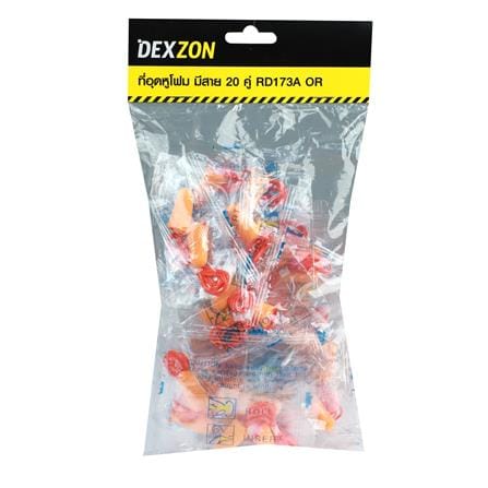 ที่อุดหูโฟม มีสาย DEXZON RD173A สีส้ม แพ็ก 20 คู่_2