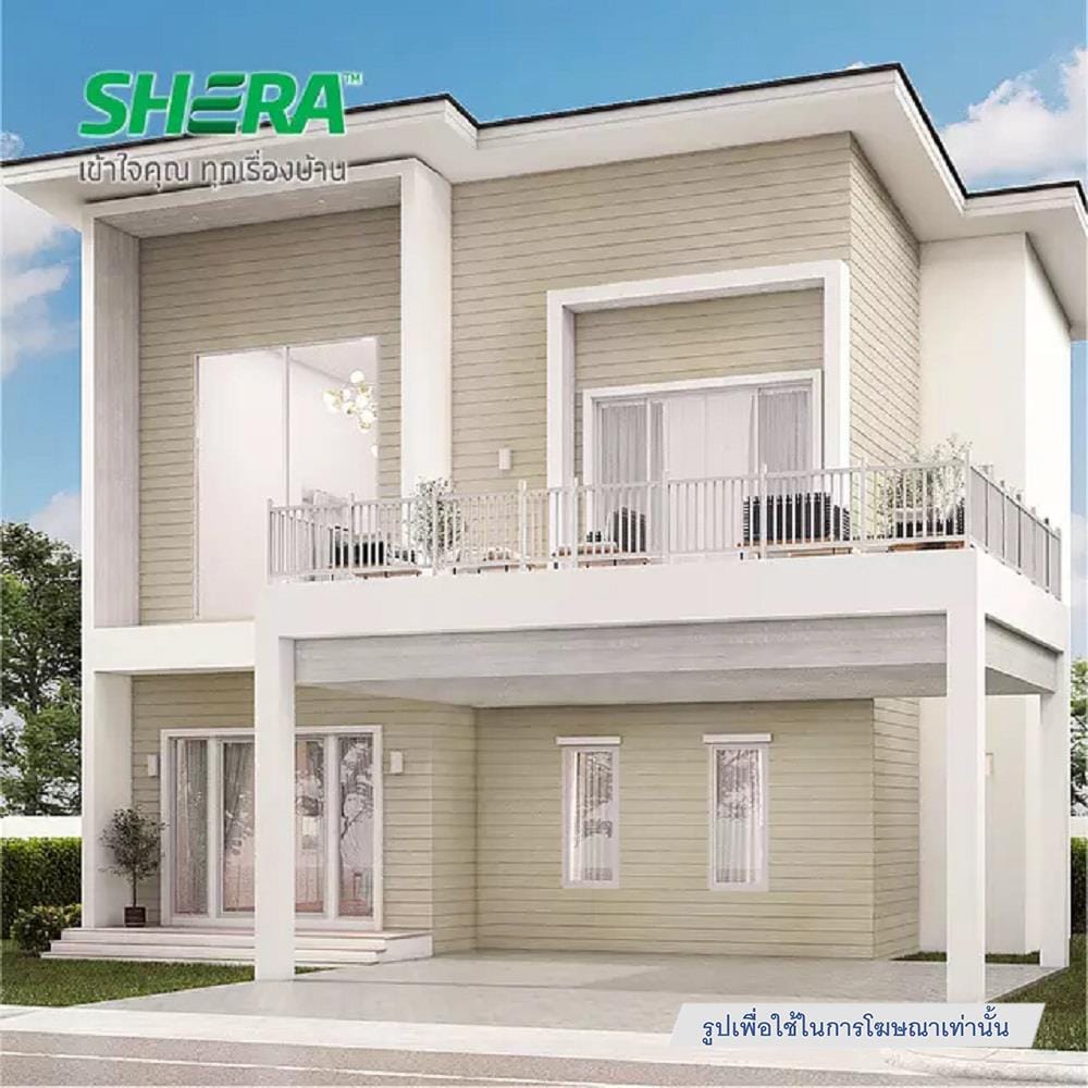 ไม้ฝา SHERA ขอบตรง ลายสัก 15X300X0.8 ซม. สีบราวน์พาสเทล
