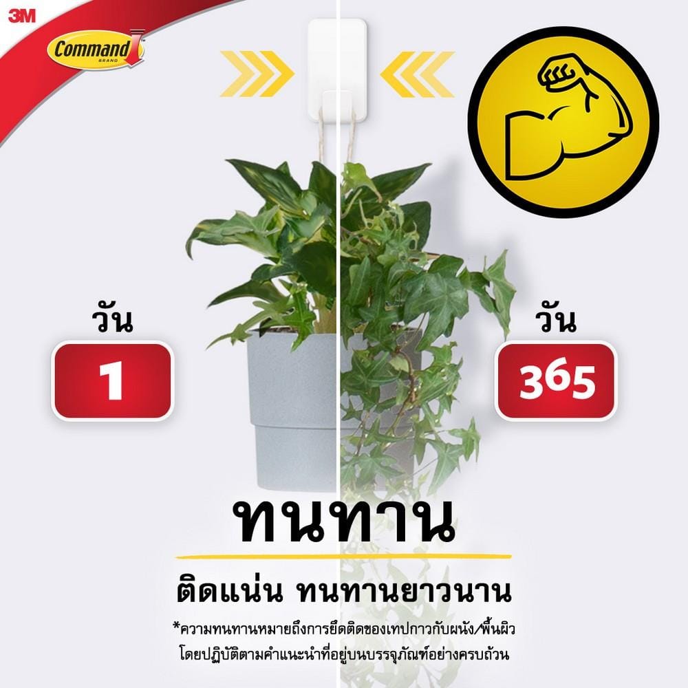 แผ่นเทปกาวคอมมานด์พร้อมตะขอใหญ่ 3M 17011 สีขาว