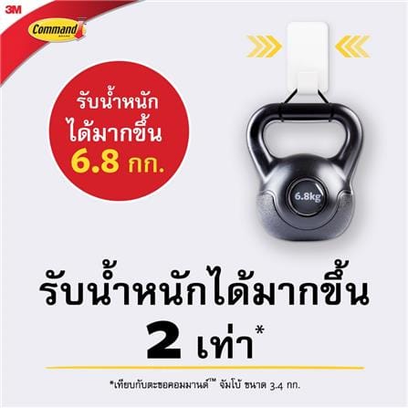 แผ่นเทปกาวคอมมานด์พร้อมตะขอใหญ่ 3M 17011 สีขาว_7
