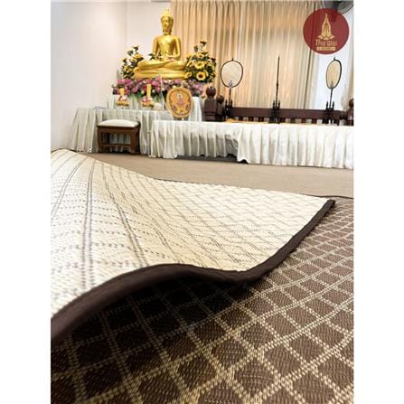 เสื่อวัด THA-WAI DHAM MA CHAT 90X1000 ซม. สีน้ำตาล/ครีม_2