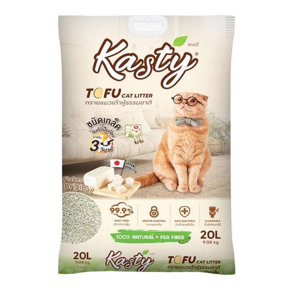ทรายแมวเต้าหู้ KASTY TOFU CAT LITTER FLAKES ORIGINAL 20 ลิตร