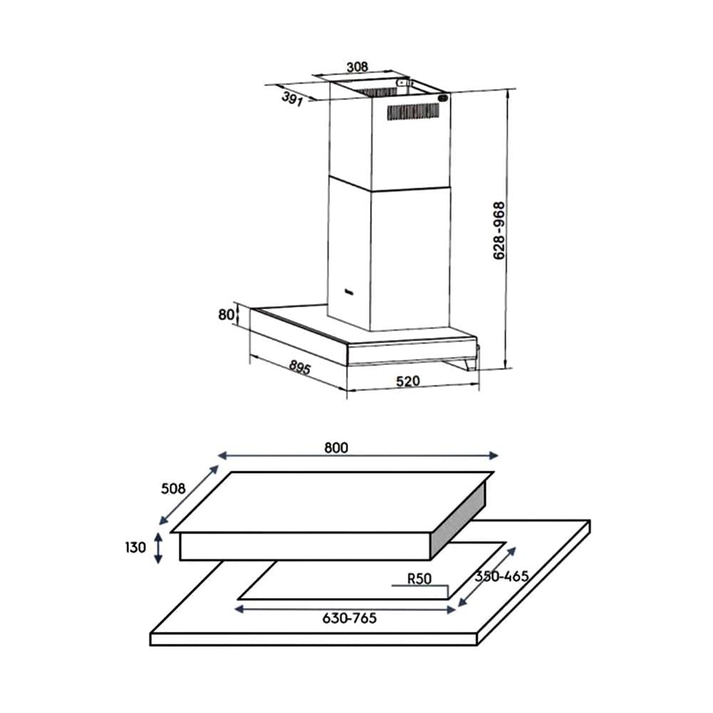 เตาฝัง+เครื่องดูดควัน ELECTROLUX EHG8260B+ECC9788S