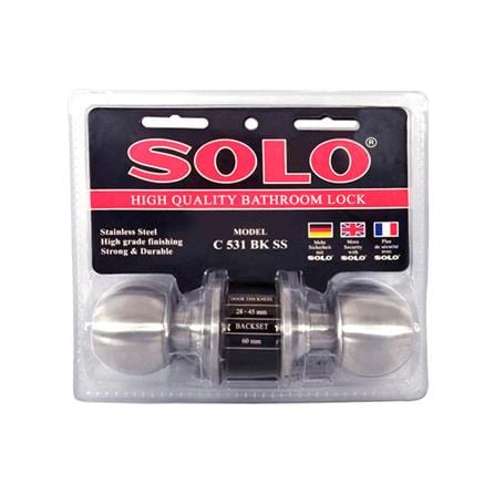 ลูกบิดประตูห้องน้ำ หัวกลม SOLO C531 BK-SS สีสเตนเลส (24 แพ็ก/ลัง)_2