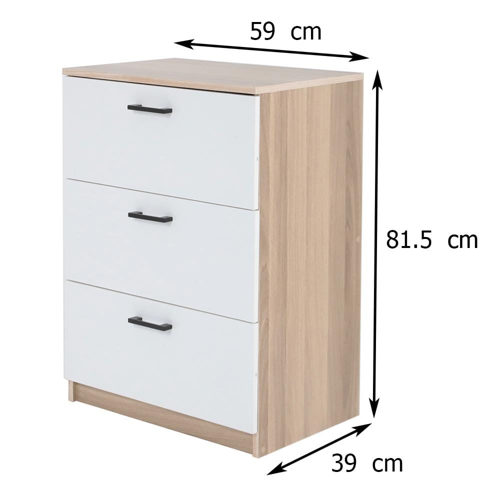 ตู้ลิ้นชัก 3 ลิ้นชัก FURDINI AMORE 59 ซม. สีไวท์โอ๊ค/ขาว
