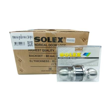 ลูกบิดประตู หัวกลม SOLEX 5500SS สีสเตนเลส (24 แพ็ก/ลัง)_1