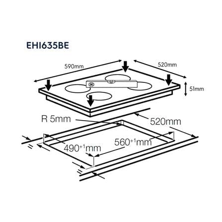 เตาฝังอินดักชั่น ELECTROLUX EHI635BE 60 ซม._3
