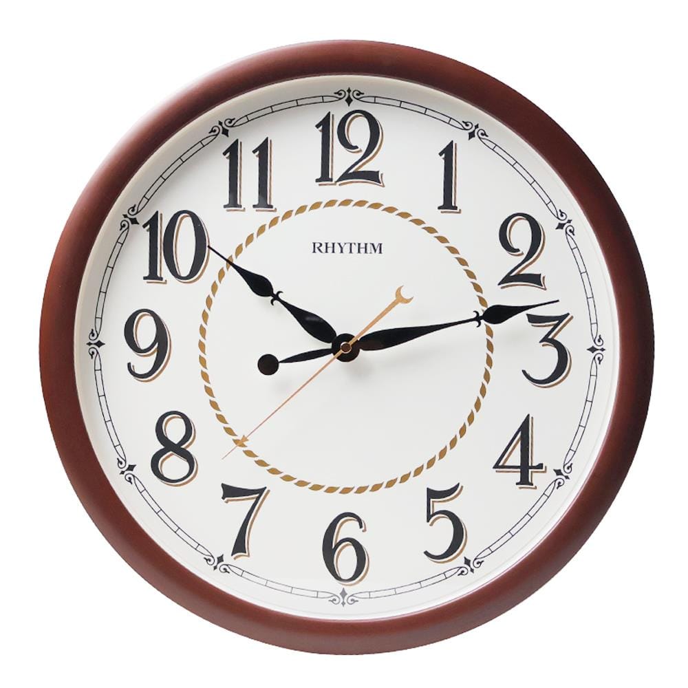นาฬิกาแขวน RHYTHM CMG612NR06 15.5 นิ้ว สีน้ำตาลเข้ม