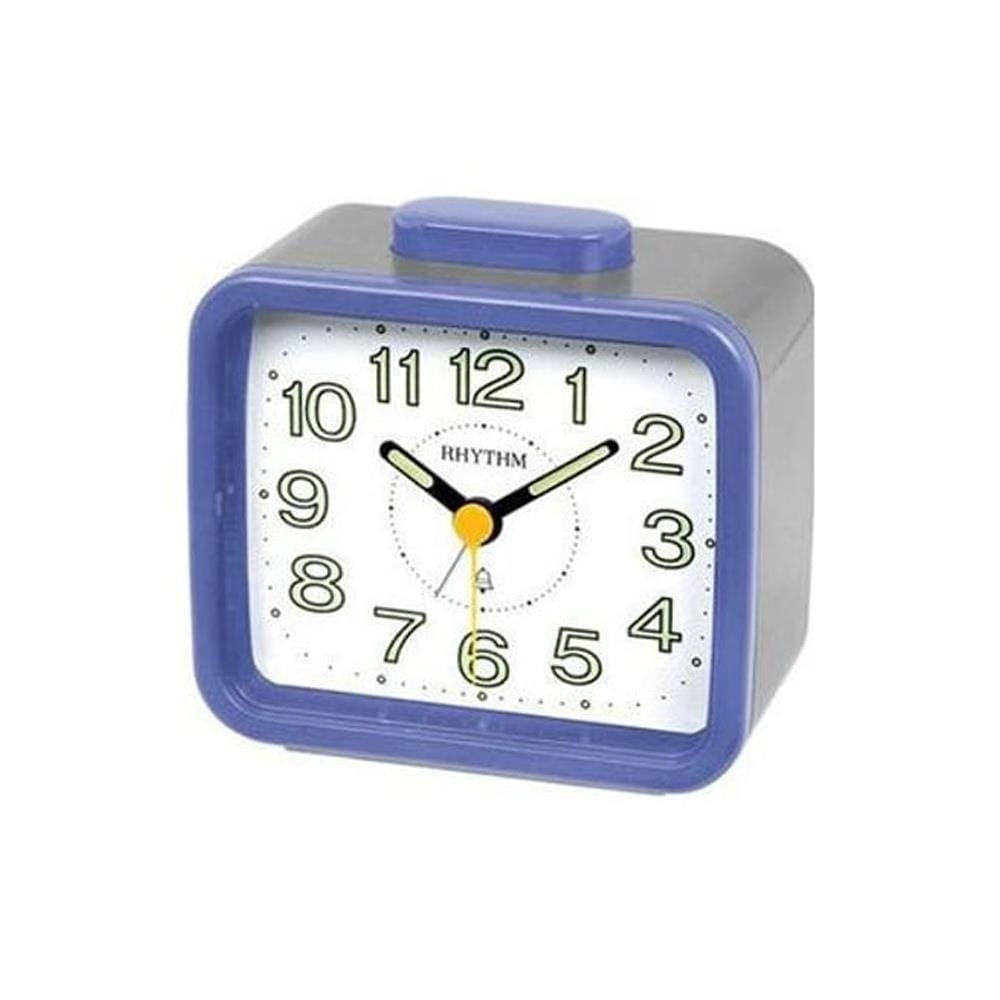 นาฬิกาตั้งโต๊ะพลาสติก RHYTHM CRA637WR04 3X4 นิ้ว สีน้ำเงิน