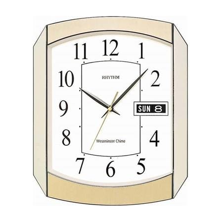 นาฬิกาแขวน RHYTHM CFH102NR65 13.5X11 นิ้ว สีทอง_0