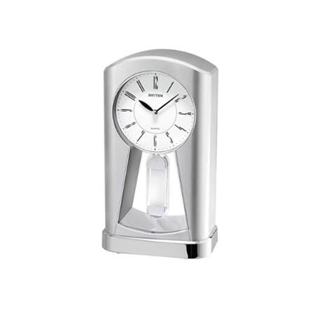 นาฬิกาตั้งโต๊ะพลาสติก RHYTHM 4RP794WR19 9X5 นิ้ว สีเงิน