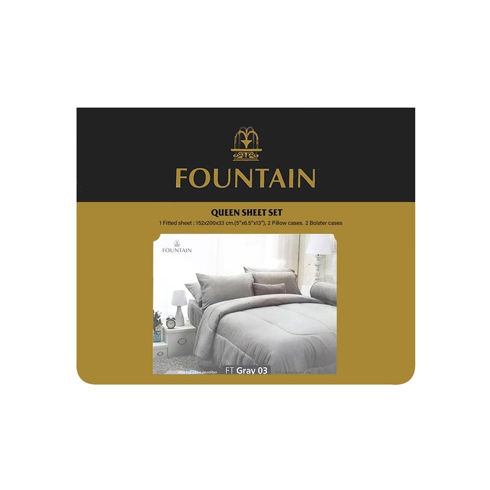 ชุดผ้าปูที่นอน 5 ฟุต 5 ชิ้น FOUNTAIN COLOR 70102-FT GRAY03
