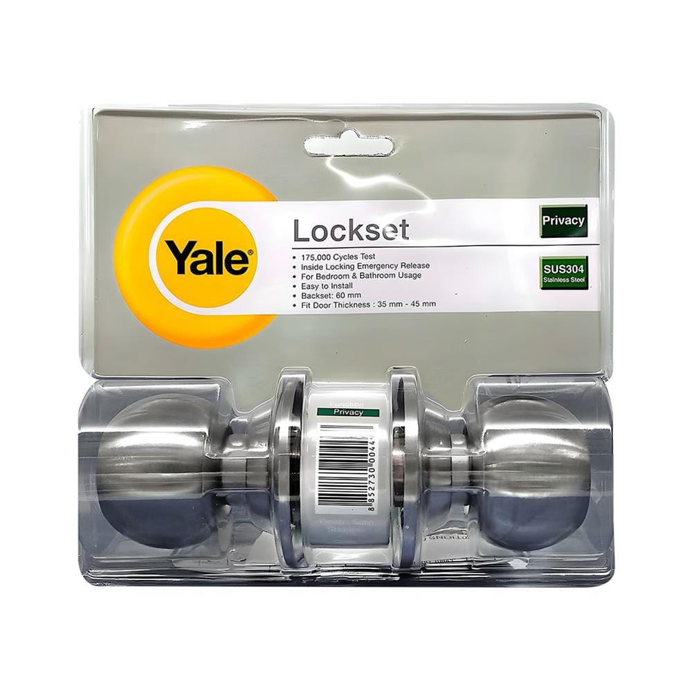 ลูกบิดประตูห้องน้ำ หัวกลม YALE KN-VCA5122US32D สีสเตนเลส (6 แพ็ก/ลัง)