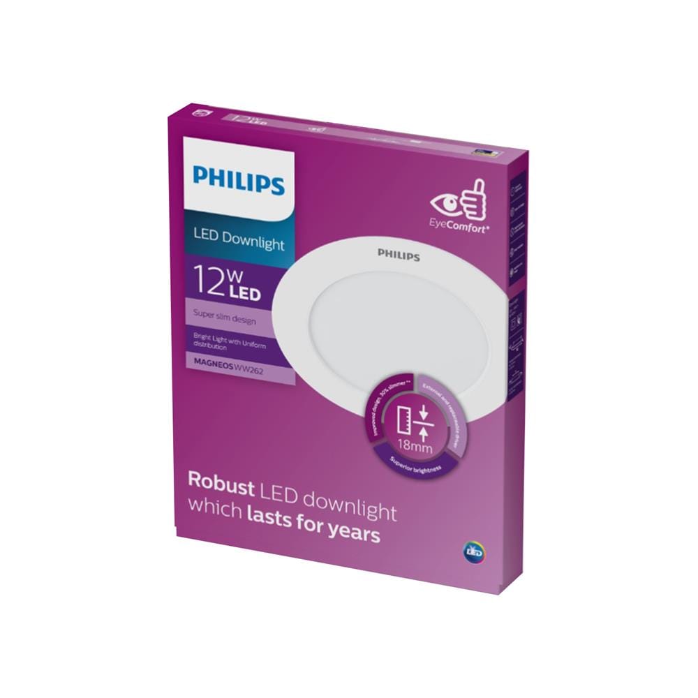 ดาวน์ไลท์ LED PHILIPS DL262 6 นิ้ว 12 วัตต์ WARM WHITE สีขาว