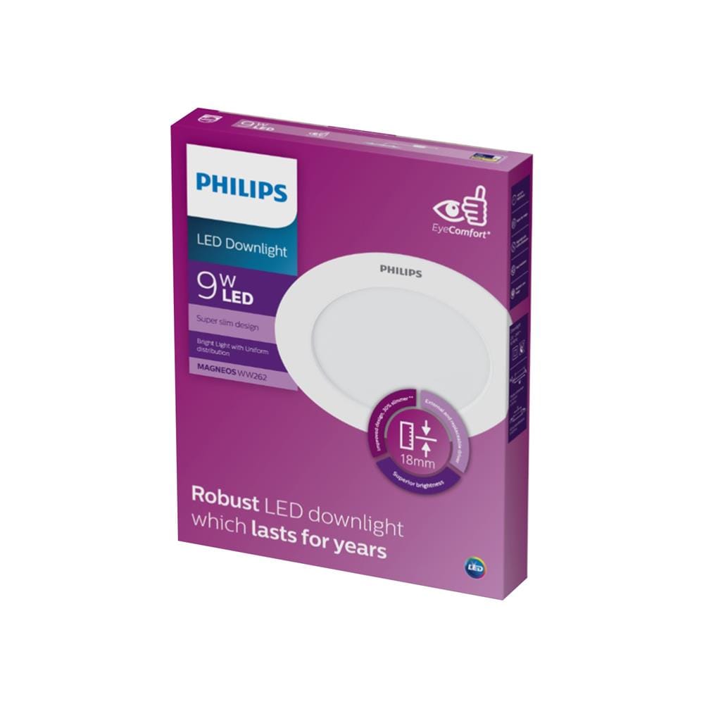 ดาวน์ไลท์ LED PHILIPS DL262 5 นิ้ว 9 วัตต์ WARM WHITE สีขาว