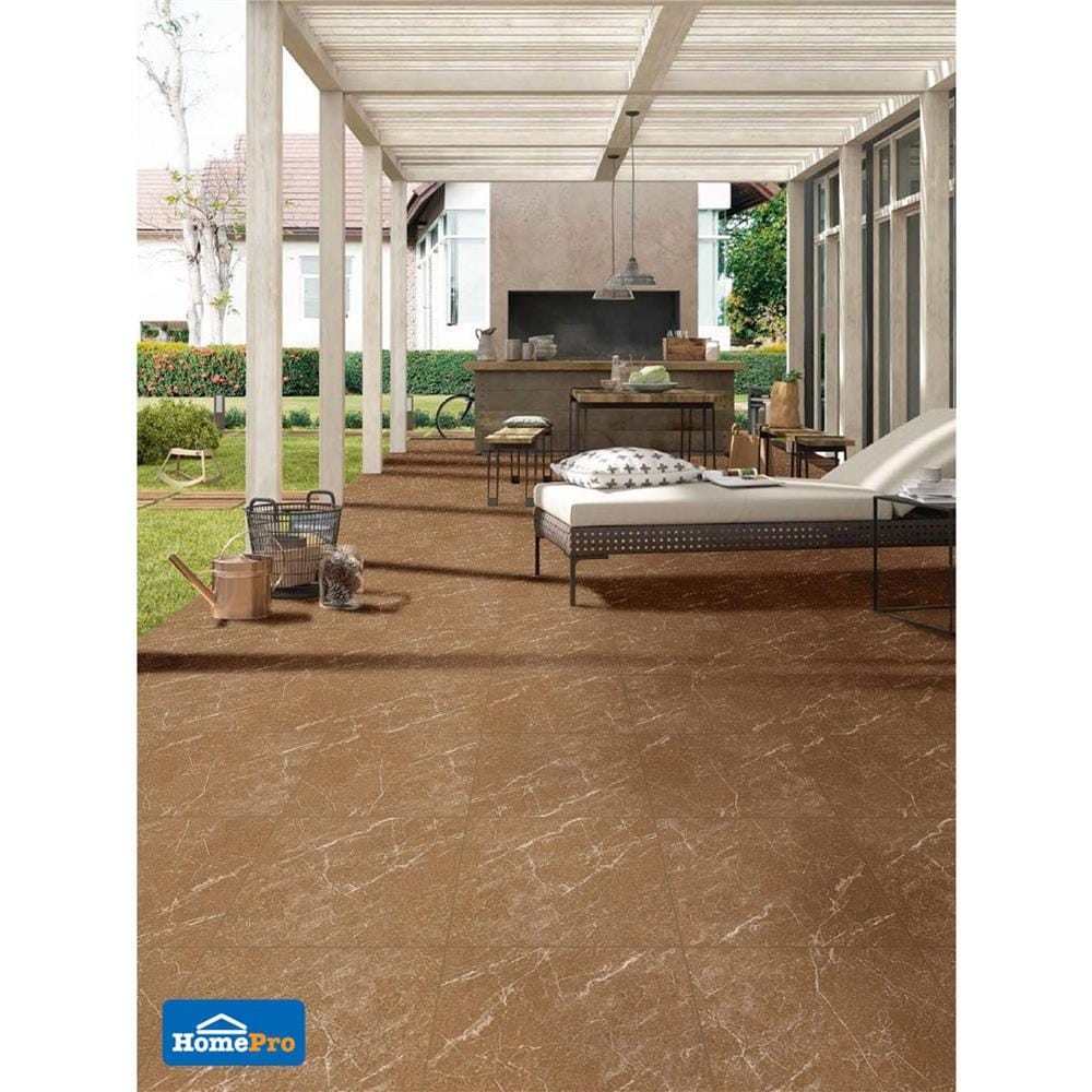 กระเบื้องพื้นพอร์ซเลน  16x16 นิ้ว COTTO พิซโซลี่ มาโรเน่ สีน้ำตาล ExC PM 0.96M2