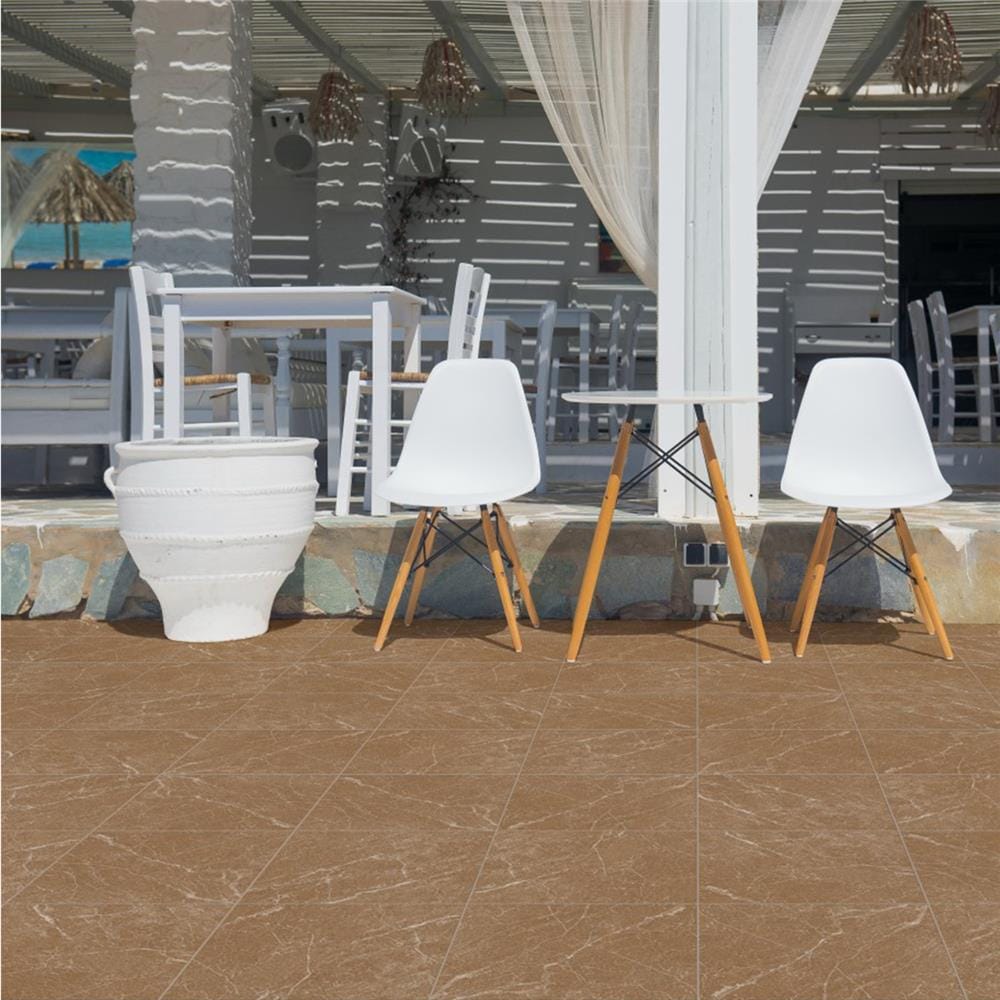 กระเบื้องพื้นพอร์ซเลน  16x16 นิ้ว COTTO พิซโซลี่ มาโรเน่ สีน้ำตาล ExC PM 0.96M2