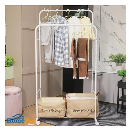 ราวแขวนผ้าบาร์คู่ PLIM 80X51X158 ซม. สีขาว_5