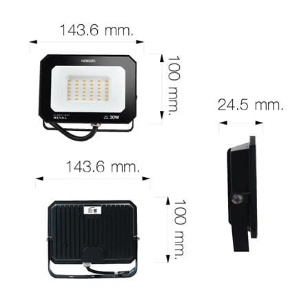 สปอตไลท์ภายนอก LED NAGAS REVAL 30 วัตต์ WARM WHITE สีดำ_6