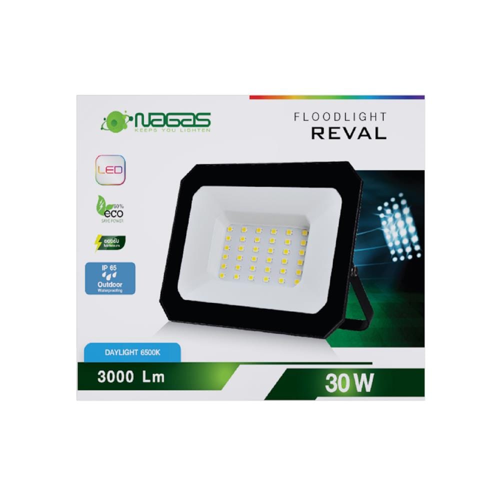 สปอตไลท์ภายนอก LED NAGAS REVAL 30 วัตต์ DAYLIGHT สีดำ