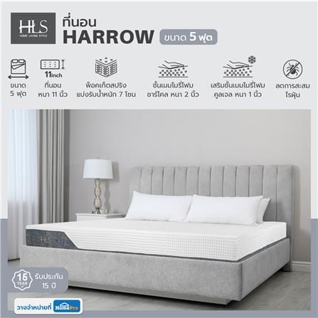 ที่นอนพ็อกเก็ตสปริง 5 ฟุต HOME LIVING STYLE รุ่น HARROW_5