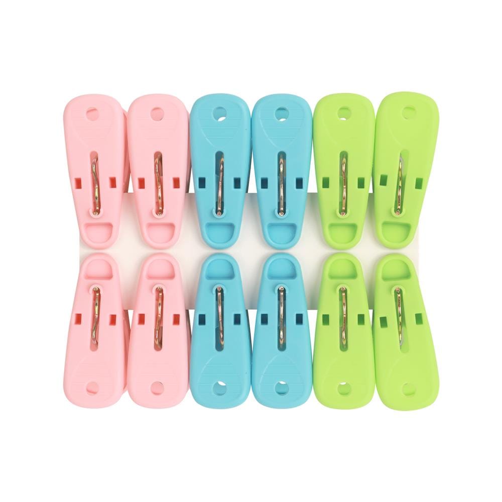 กิ๊บหนีบผ้า PLIM JUMBO PASTEL หลากสี แพ็ก 12 ชิ้น