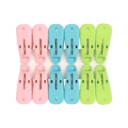 กิ๊บหนีบผ้า PLIM JUMBO PASTEL หลากสี แพ็ก 12 ชิ้น_1