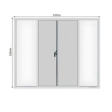 หน้าต่างบานเลื่อน อะลูมิเนียม S-S มุ้ง MHOLARN P7.5 120X110 ซม. สีขาว_0