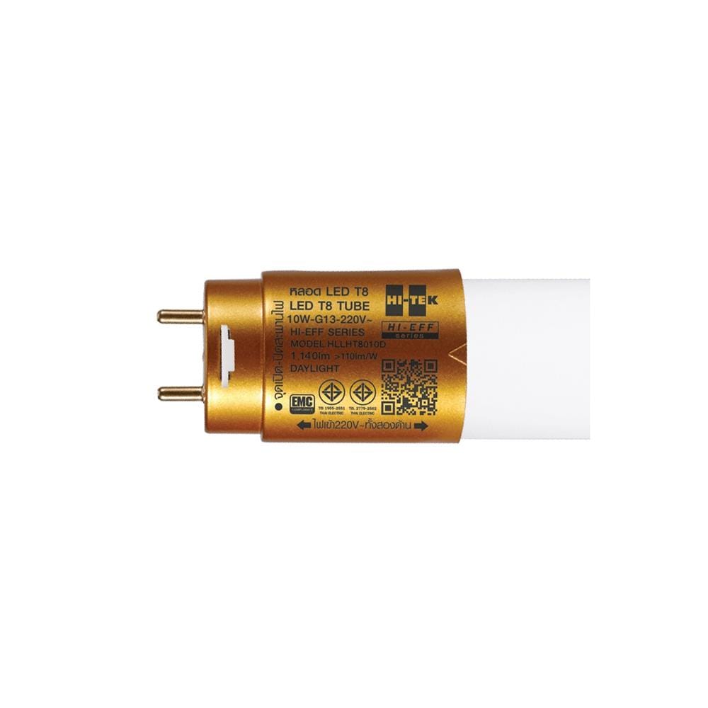 หลอด LED สั้น HI-TEK T8 HI-EFF DE 10 วัตต์ DAYLIGHT G13