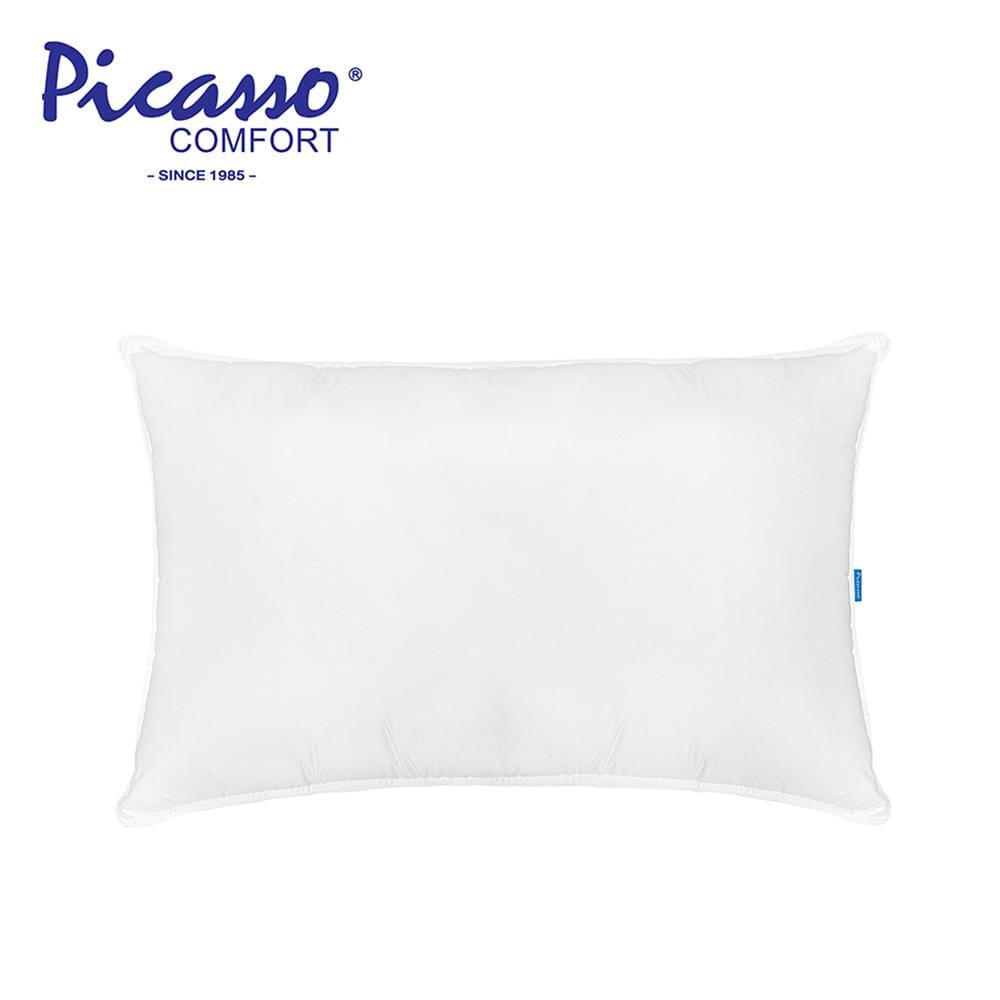 หมอนหนุน ไมโครไฟเบอร์ PICASSO DOWN SOFT 19x29 นิ้ว สีขาว